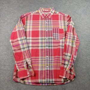 J Crew Shirt Mens Large Multicolor Indian Madras Plaid Slim Fit Button Down